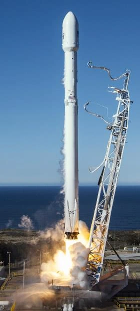 A rocket launching upward, a metaphor for supporting energy and drive